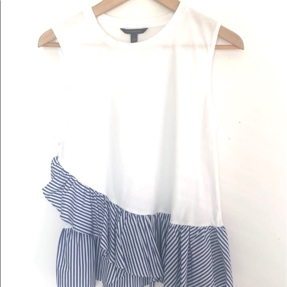 BANANA REPUBLIC White Ruffle Sleeveless Top - Picture 3 of 9